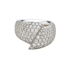 Anello Fascia Giorgio Visconti in oro Bianco con Pavè di Diamanti AB16829