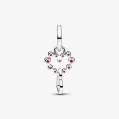 Pandora Charm Pendant Intertwined Hearts with Red Crystals