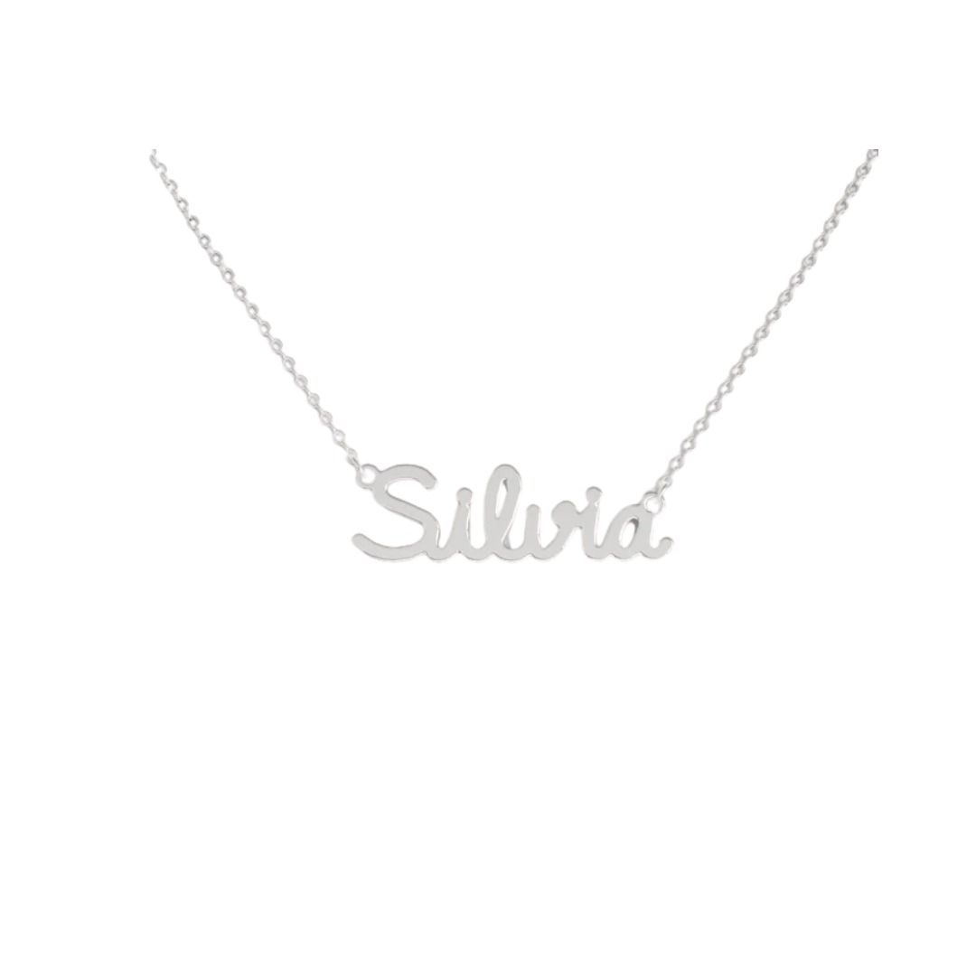 Collana Nome Silvia In Acciaio 316 -