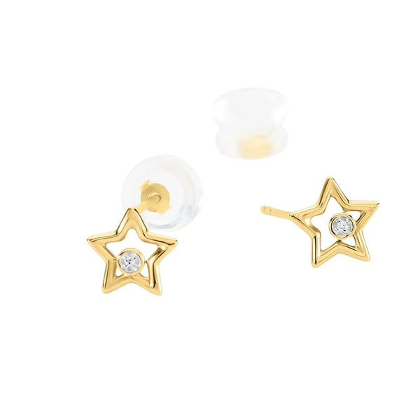 Orecchini Stroili Lobo Stella Mon Petit Oro Bicolore 9 KT Diamante 0,004 ct 1436846