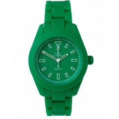 TOYWATCH VV12GR Women's Time Only Watch Green Dial Soft Touch Steel Strap