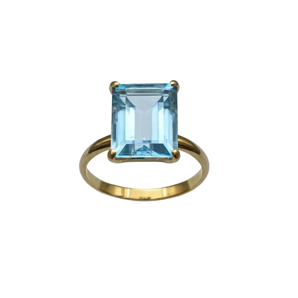 18KT Yellow Gold Ring with Octagonal Cut Natural Stone