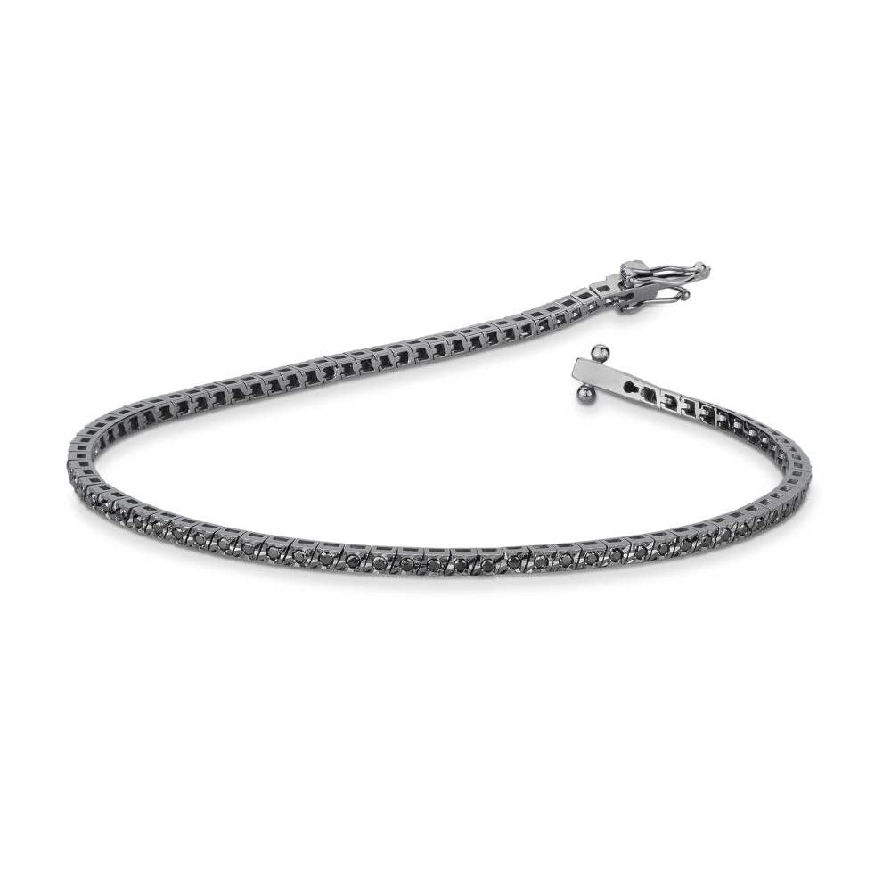 Mirco Visconti Tennis Bracelet in Burnished Gold and Black Diamonds