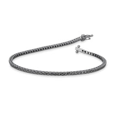 Mirco Visconti Tennis Bracelet in Burnished Gold and Black Diamonds