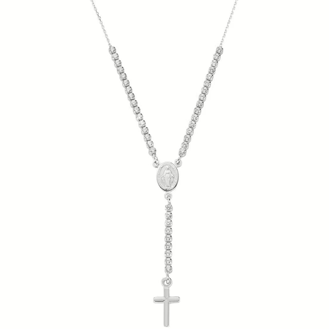Collana Amen Tennis Rosario Pietre Bianche CLCRMIBBZ4