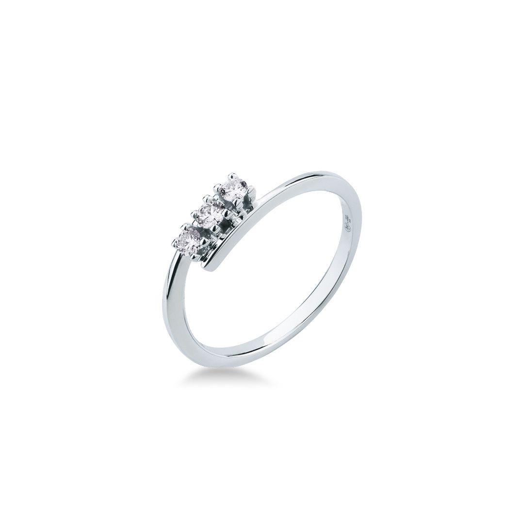 Mirco Visconti Trilogy Ring in White Gold with Diamonds