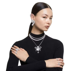 Collana Tennis Swarovski Matrix con Pietre Taglio Tondo, Placcata Rodio