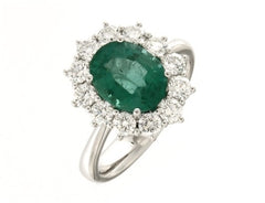 Anello Mirco Visconti Con Smeraldo Naturale e Giro di Diamanti Z681/B50S