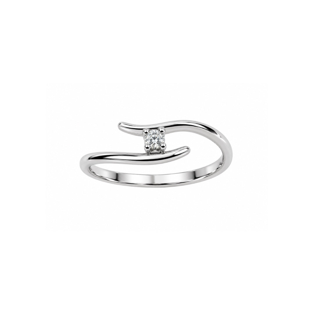 Anello Solitario Giorgio Visconti in Oro Bianco 18 KT con Diamante Naturale AB16314