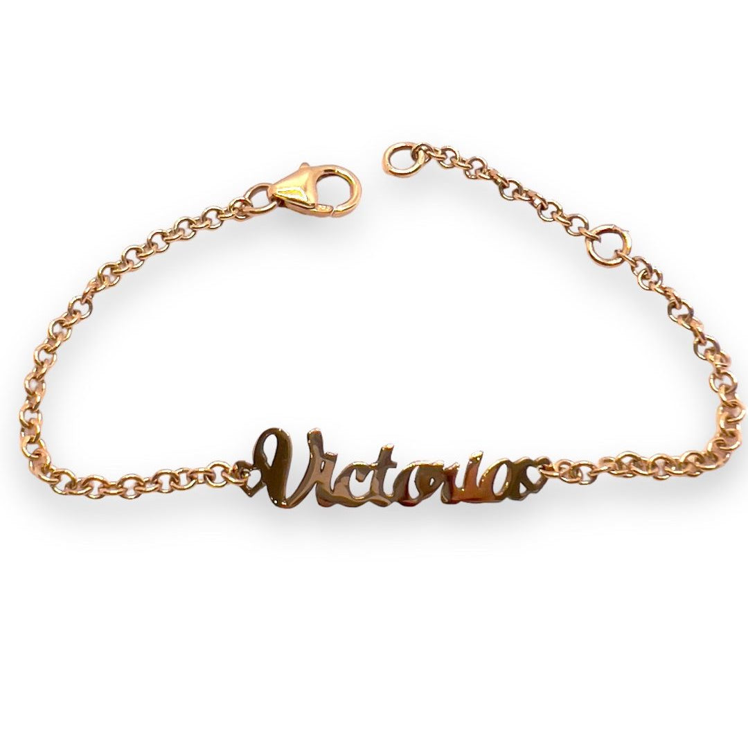 Bracciale Bimba in Oro Rosa con Nome Personalizzabile 1867