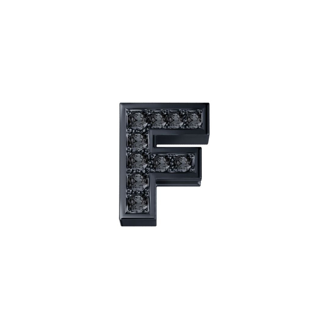 Charm Elements Lettera F In Oro Brunito E Diamanti Neri 0,02 ct DCHF7278F.002