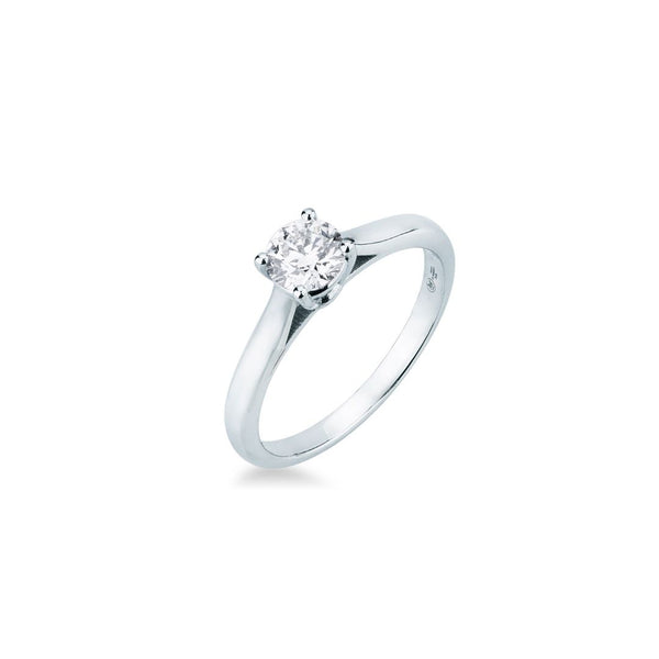Anillo solitario de 4 puntas Mirco Visconti en oro blanco y diamante central