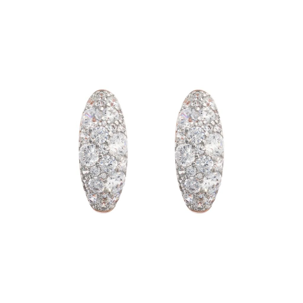 Orecchini Bronzallure a Lobo Ovali con Pavé di Cubic Zirconia WSBZ02461.WR