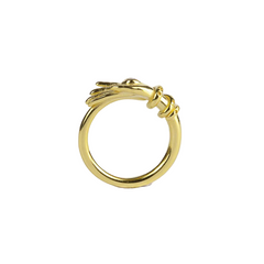 Anillo Talismán Nove25 con Ojo de Espinela Roja en Oro Amarillo