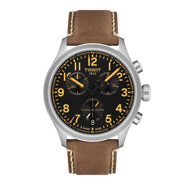 Orologio Tissot Uomo Chrono L 42 mm Nero Cinturino Pelle T1164171605201