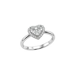Mirco Visconti Heart Ring in White Gold and Diamonds