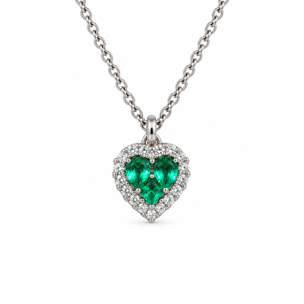 Collana Davite&Delucchi con Pendente Cuore con Smeraldi e Diamanti CLN011105SM