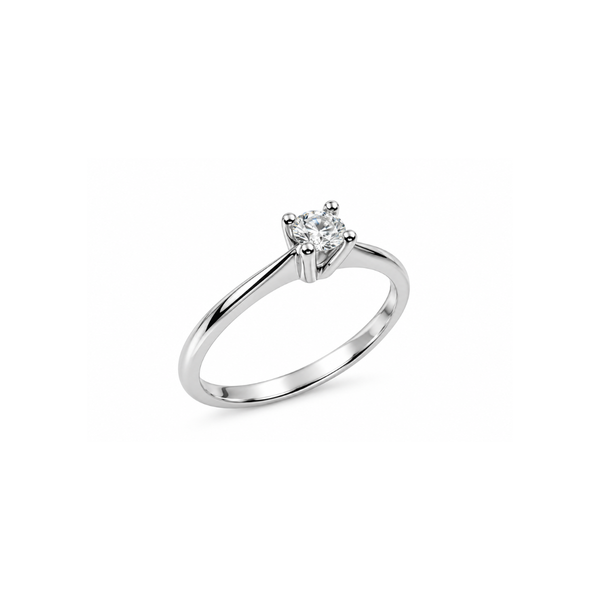 Anillo solitario Mirco Visconti en oro blanco con diamante central