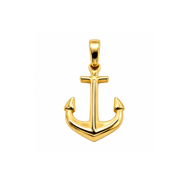 Ciondolo Pendente da Uomo in Oro Giallo 18 KT a Forma di Ancora PND02
