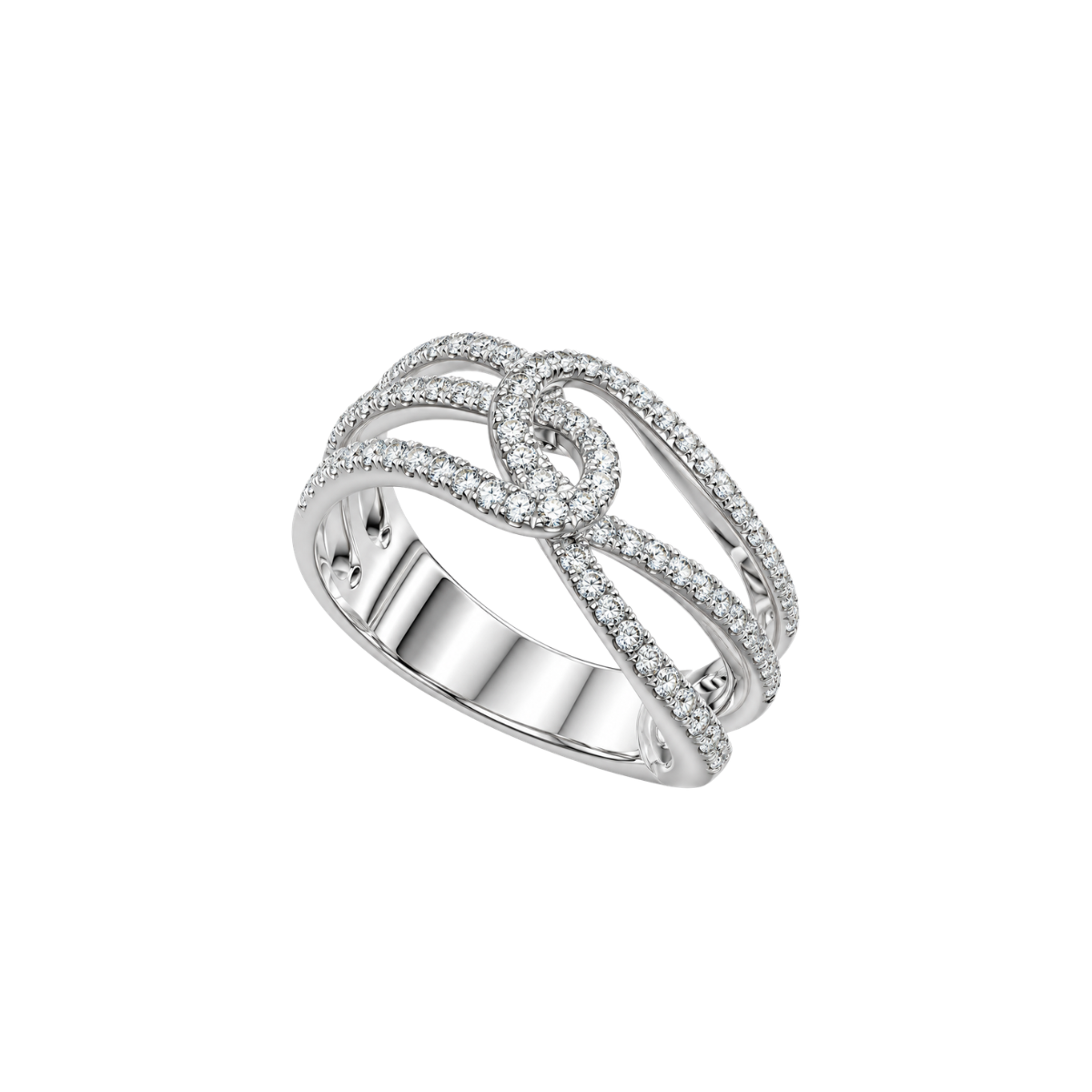 Anello Fascione Mirco Visconti in Oro Bianco e Diamanti CP558