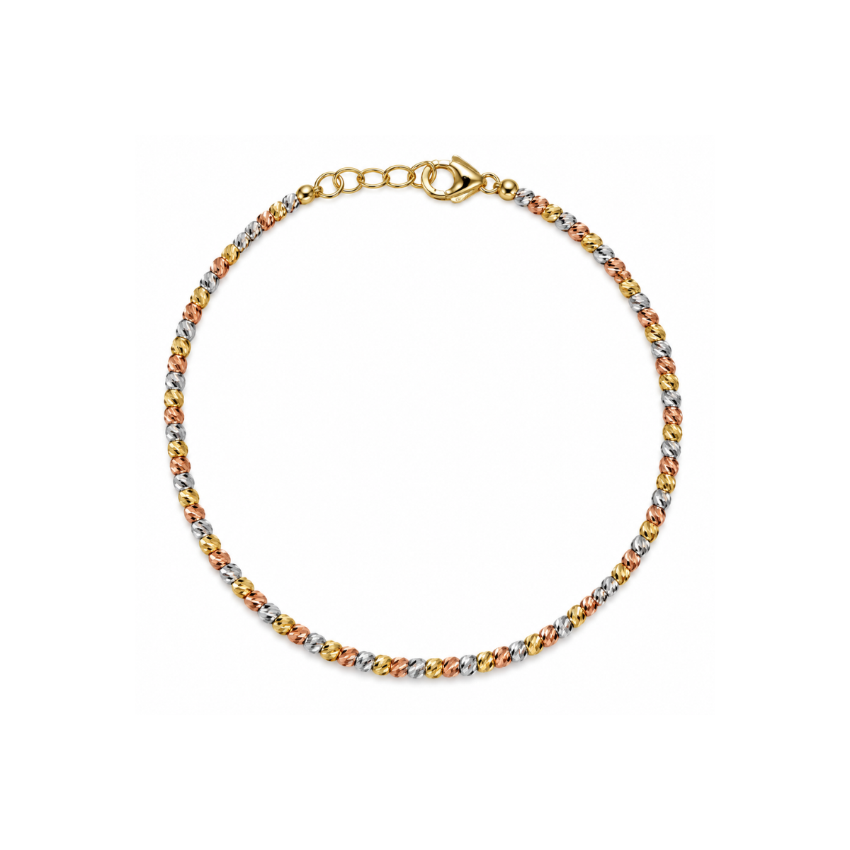 Bracciale Handmade Milleluci in Oro Bianco, Giallo e Rosa 18 KT BRML05