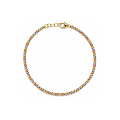 Bracciale Handmade Milleluci in Oro Bianco, Giallo e Rosa 18 KT BRML05