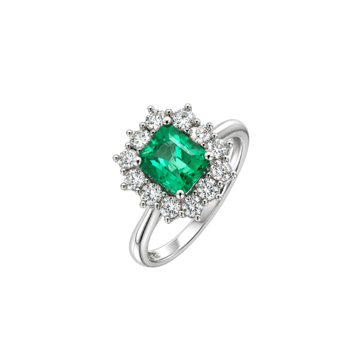Mirco Visconti Ring with Oval Natural Emerald and Diamonds