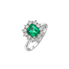 Mirco Visconti Ring with Oval Natural Emerald and Diamonds