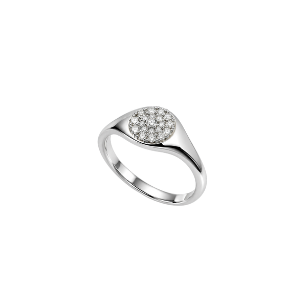 Anello Mignolo Mirco Visconti in Oro Bianco e Pavè di Diamanti MH37