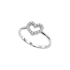 Anillo de corazón Mirco Visconti en oro blanco con diamantes