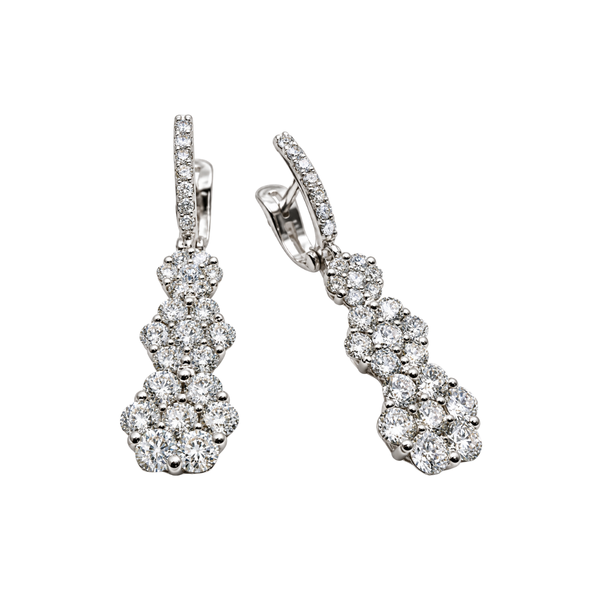 Iannelli Hand Made Trilogy Magic Pendant Earrings in White Gold and Diamonds