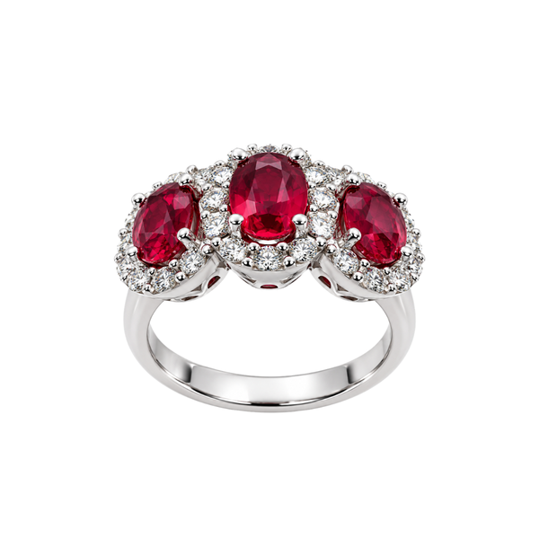 Anello Iannelli Handmade Trilogy con Rubini e Diamanti ANK414