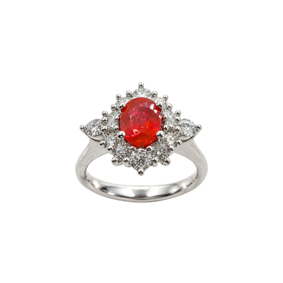 Mirco Visconti White Gold Ring with Ruby and Diamonds