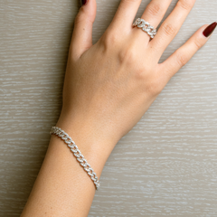 Pulsera Groumette de Davite&amp;Delucchi en oro blanco y diamantes