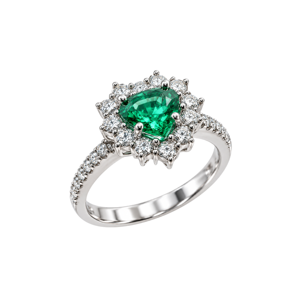 Anello Cuore Giorgio Visconti con Smeraldo e Diamanti AB16670S