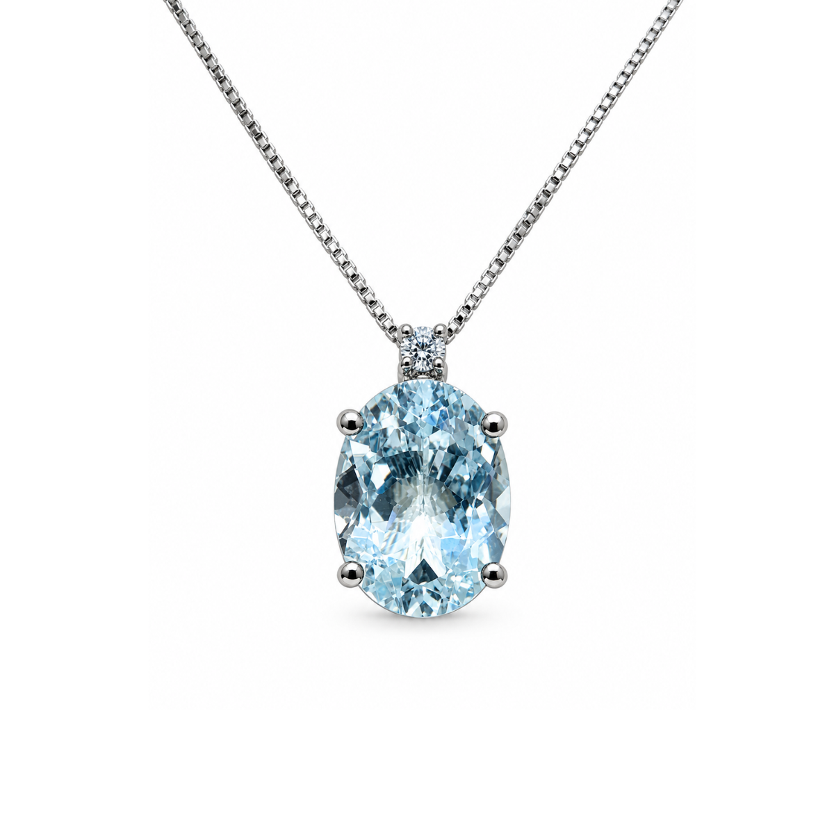 Collana Bibigì Con Acquamarina Ovale 0.34 CT CK0001AM297