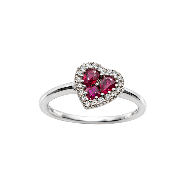Anello Cuore Davite&Delucchi con Rubini e Diamanti AA030784RB