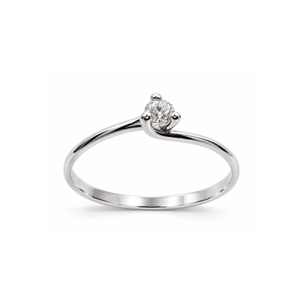 Anillo solitario Bibigì de 3 puntas con diamante central