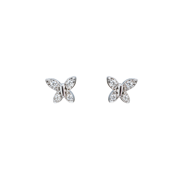 Pendientes de mariposa Mirco Visconti en oro blanco de 18 quilates y diamantes