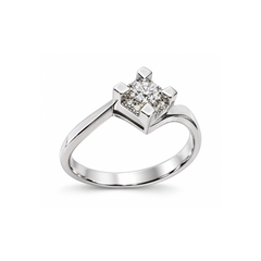 Bibigì Solitaire Ring in White Gold and Diamonds
