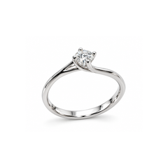 Davite&amp;Delucchi Solitaire Ring in White Gold with a Central Diamond