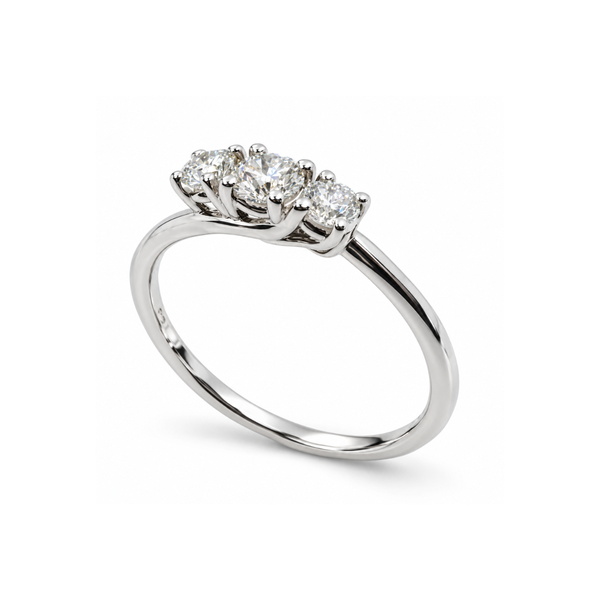 Anillo Trilogy de Davite&amp;Delucchi en oro blanco de 18 quilates y diamantes