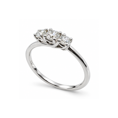 Anello Trilogy Davite&Delucchi in Oro Bianco 18 KT e Diamanti AA031947