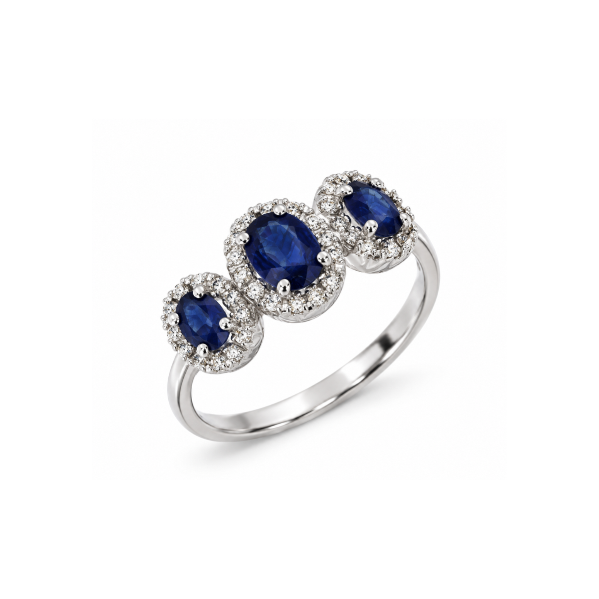 Bibigì Trilogy Ring in White Gold with Sapphires and Diamonds
