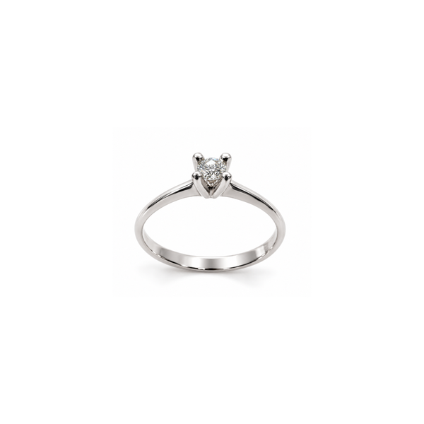 Anillo solitario Bigigì con 4 puntas y diamante central