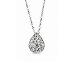 Collar Giorgio Visconti de oro blanco con colgante de gota y pavé de diamantes