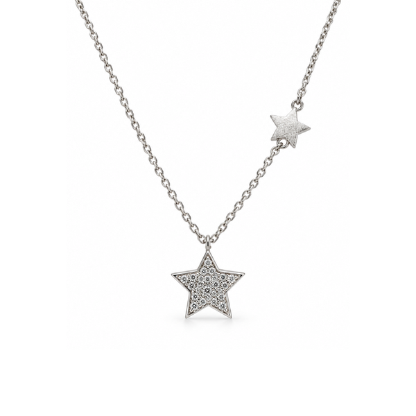 Collana Stelle in Oro Bianco 18 KT e Diamanti 198934