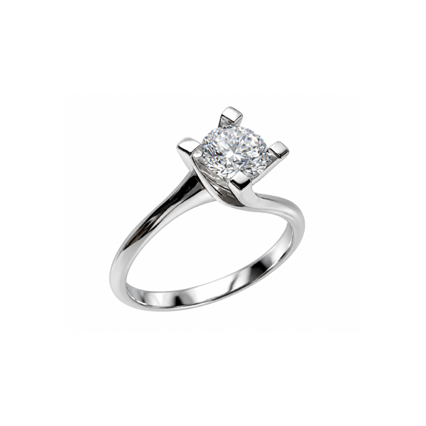 Anillo solitario Contrarié en oro blanco con diamante de 0,70 ct