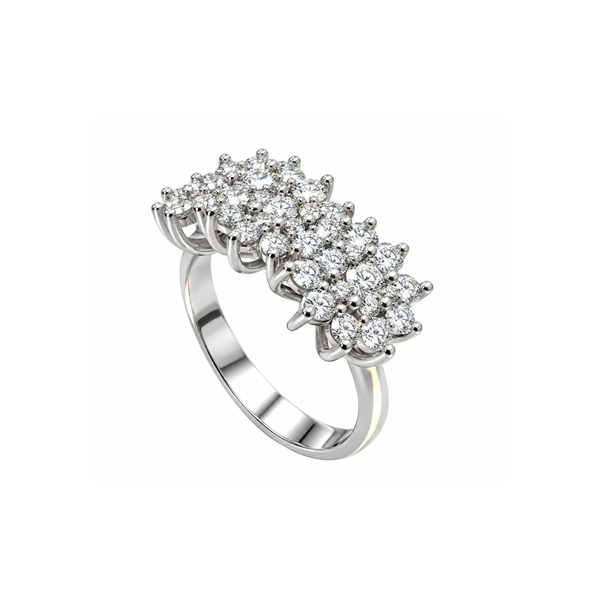 Anillo Trilogy de Iannelli, hecho a mano, en oro blanco y diamantes