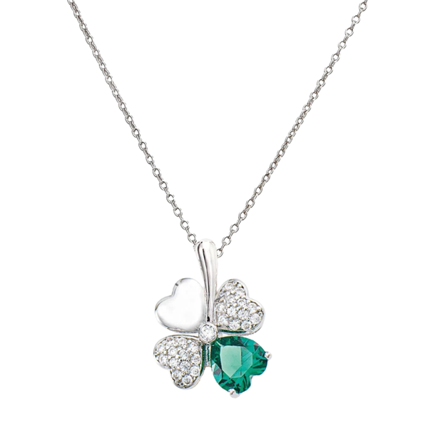 Collana Amen Con Quadricuore Di Zirconi Bianchi E Colorati -